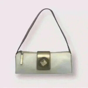 Kate Spade canvas and leather baguette bag